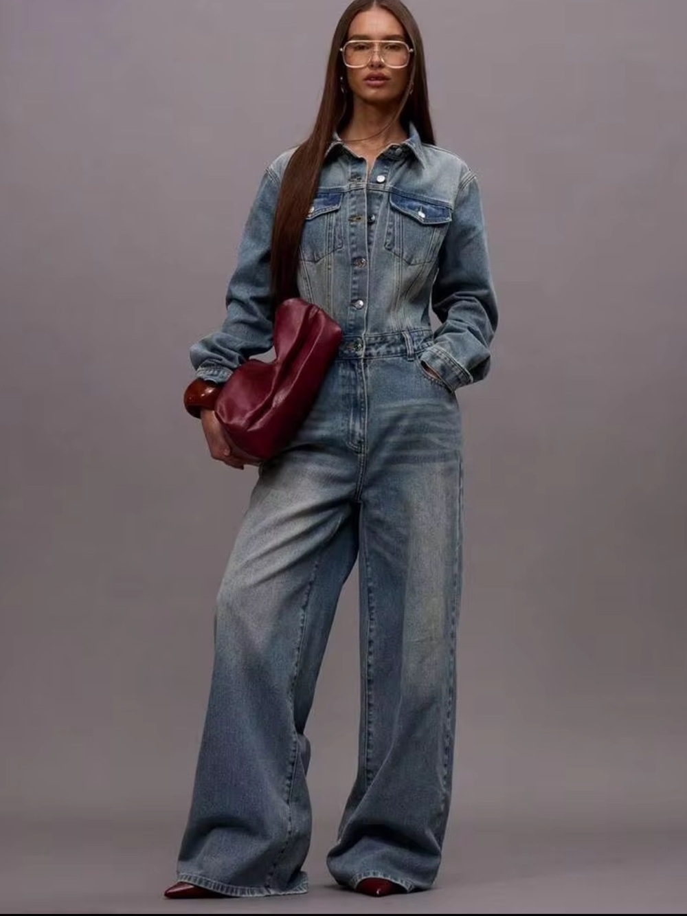 Wide-Leg Light Blue Women's Denim Jeans